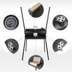 Portable Charcoal Grill With Thermometer Dual Sided