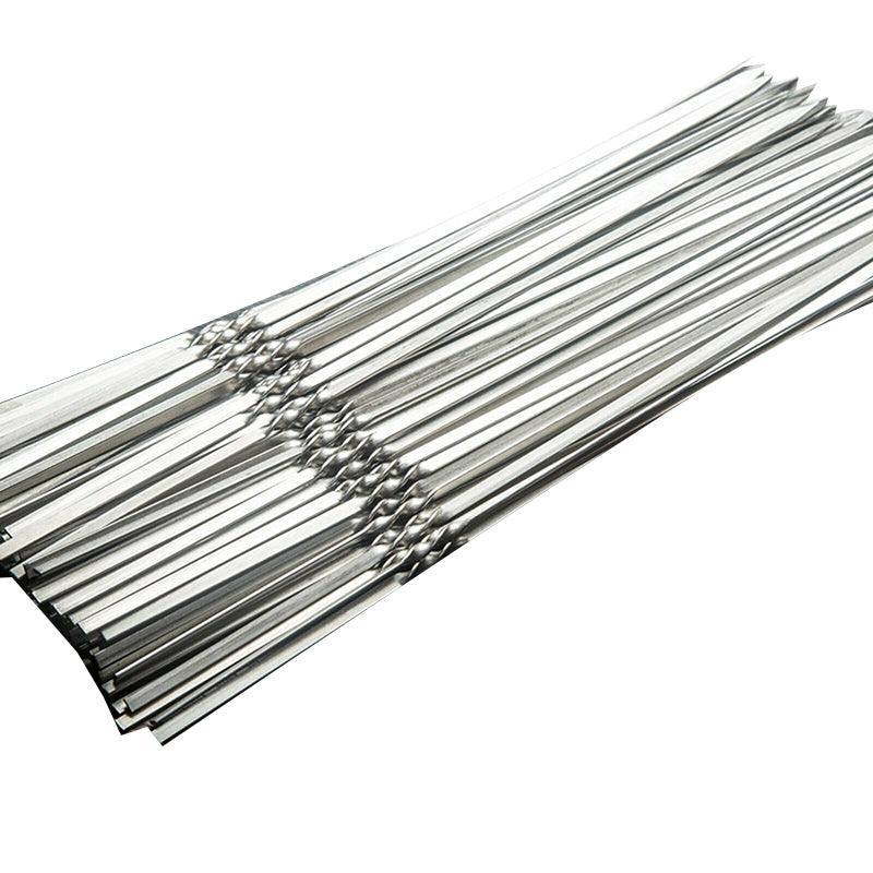 Stainless Steel Barbecue Metal Skewers Flat Needle BBQ Tools Kebab Stick 27CM
