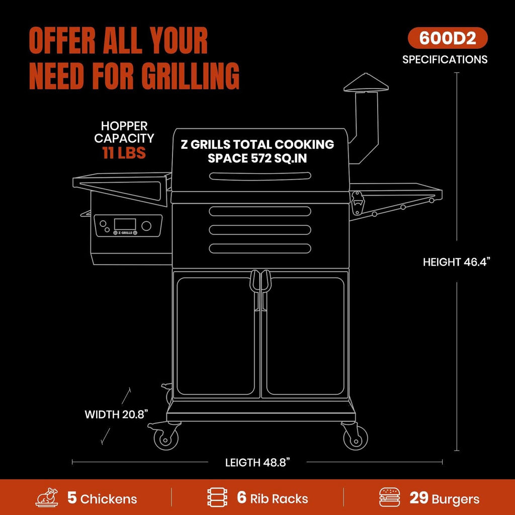 Wood Pellet Barbecue Grill Smoker 8 In1 Black Edition Pro