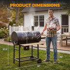 Barrel Charcoal Grill Thermometer With Adjustable Vents