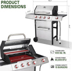 Gas Charcoal Barbecue Grill System Porcelain Grates