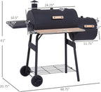 FortyEightInch Portable Charcoal Grill Offset Smoker
