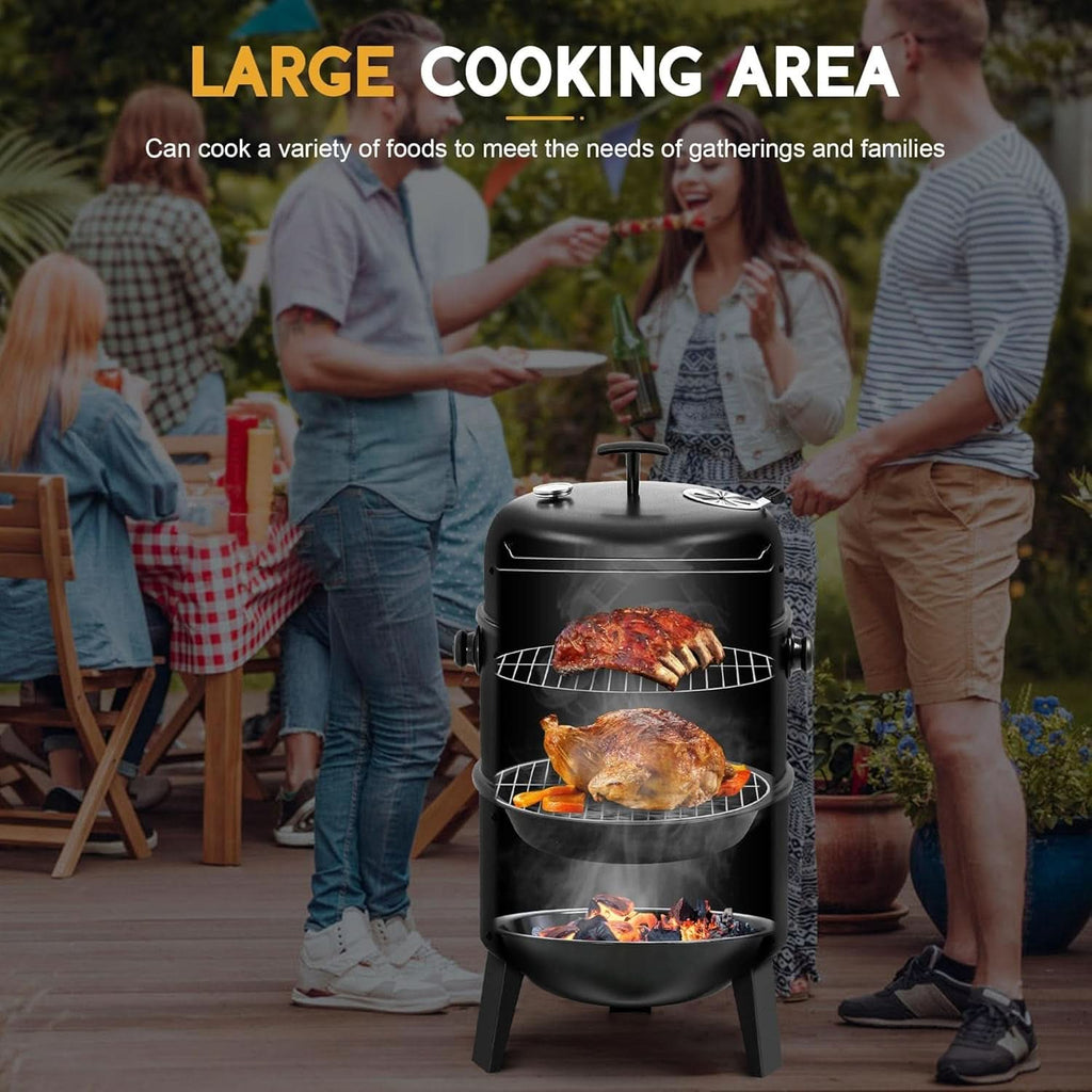 Sixteen Inch Charcoal Barbecue Smoker Thermometer Included
