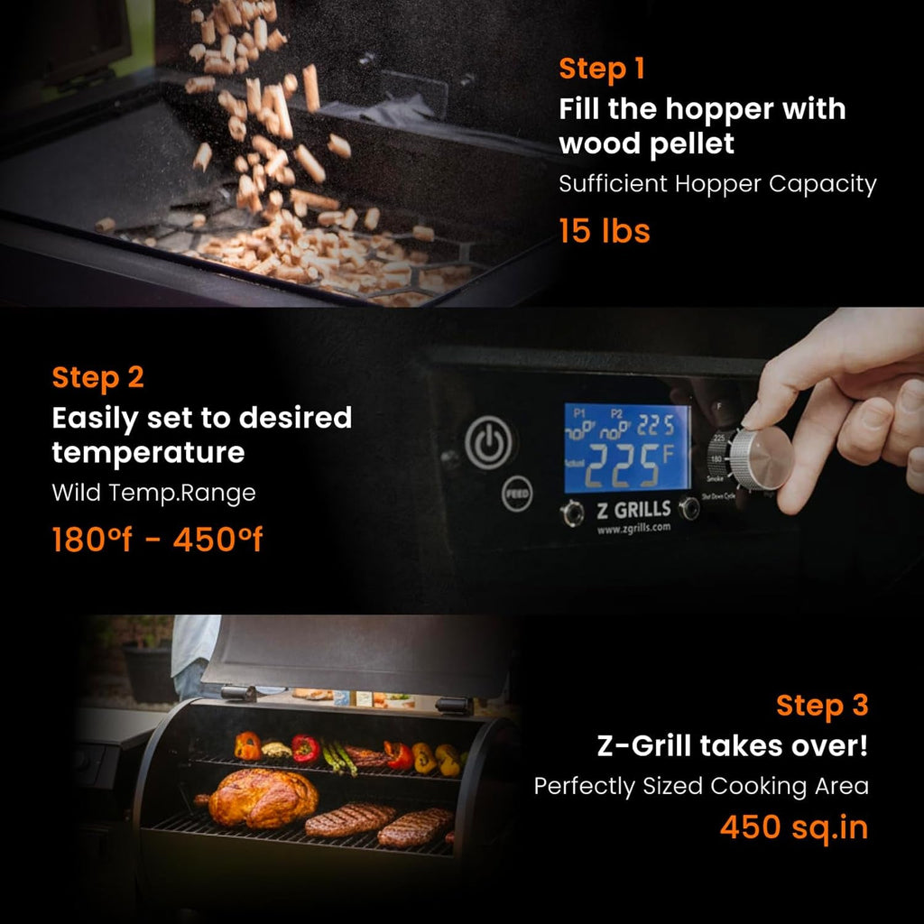 Electric Wood Pellet Grill Smoker Programmable PID
