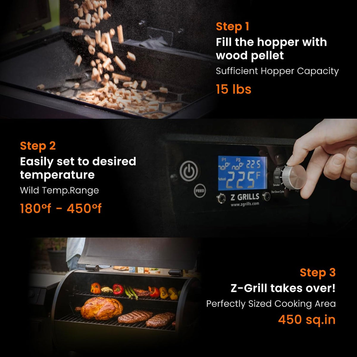 Electric Wood Pellet Grill Smoker Programmable PID