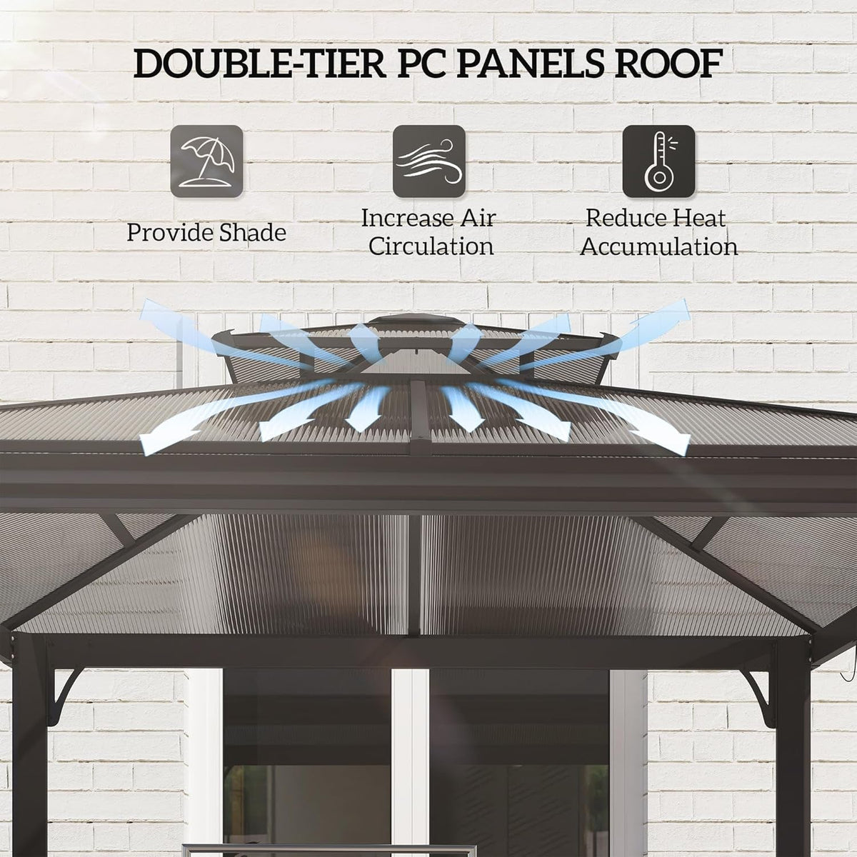 9x5 Ft Grill Gazebo Polycarbonate Roof Uvprotection