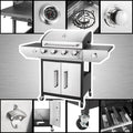 Four Burner Propane Grill With Barbecue Side Burner