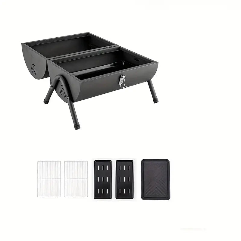 NNETM Portable Mini BBQ Grill - Foldable Outdoor Barbecue Stove