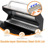 Propane Barbecue Grill With Side Burner Stainless Steel
