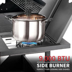 Four Burner Propane Grill With Barbecue Side Burner