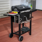 Charcoal Grill With Weatherproof Foldable Side Tables