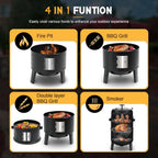 Sixteen Inch Charcoal Barbecue Smoker Thermometer Included