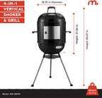18Inch Charcoal Vertical Barbecue Grill With Venting