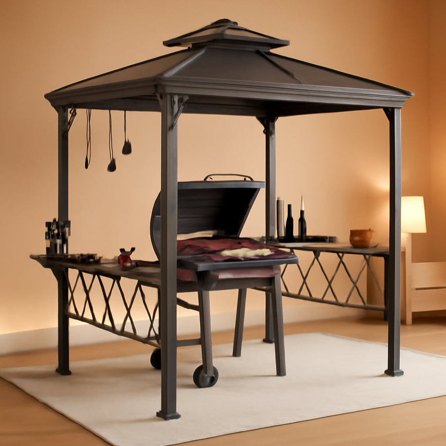 9x5 Ft Grill Gazebo Polycarbonate Roof Uvprotection
