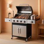 Four Burner Propane Grill With Integrated Thermometer