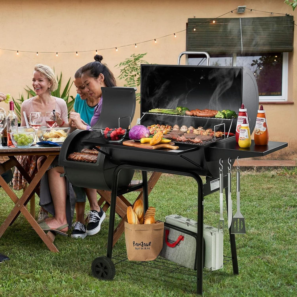 CC1830S Large Capacity Charcoal Grill Offset Smoker
