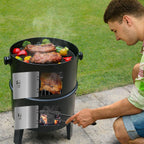 Sixteen Inch Charcoal Barbecue Smoker Thermometer Included