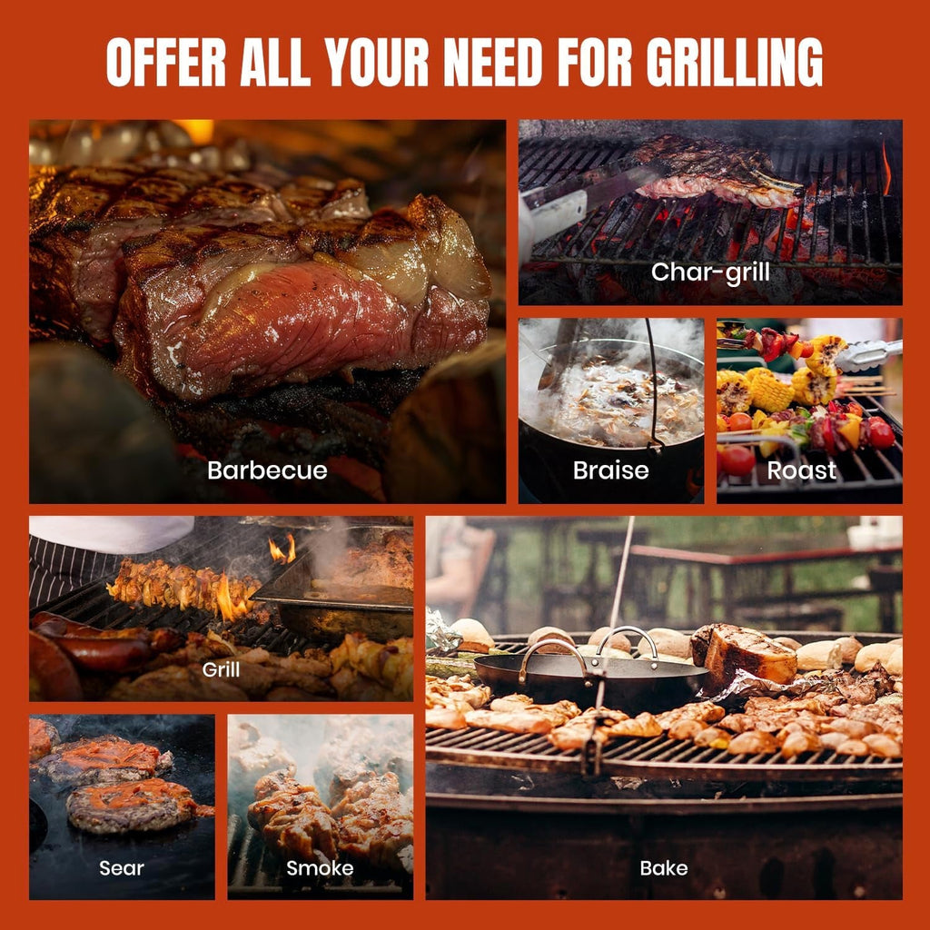 Wood Pellet Barbecue Grill Smoker 8 In1 Black Edition Pro