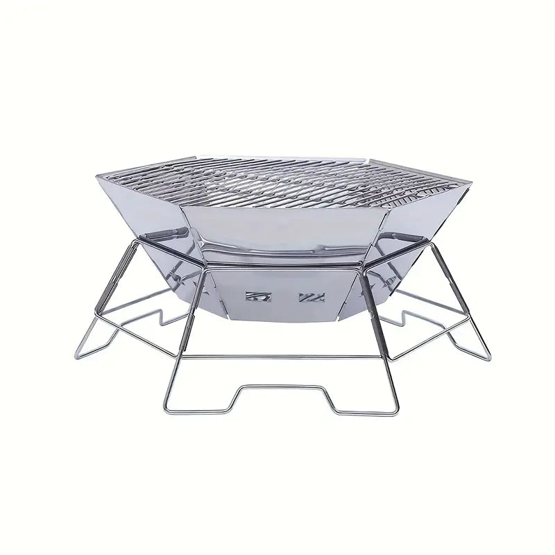 Foldable Stainless Steel Camping Charcoal Grill