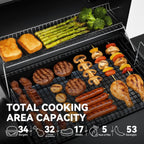 CC1830S Large Capacity Charcoal Grill Offset Smoker
