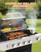 Four Burner Propane Grill Professional Stainless Steel