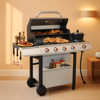 Gas Charcoal Barbecue Grill System Porcelain Grates
