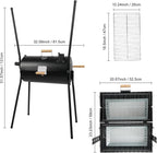Portable Charcoal Grill With Thermometer Dual Sided