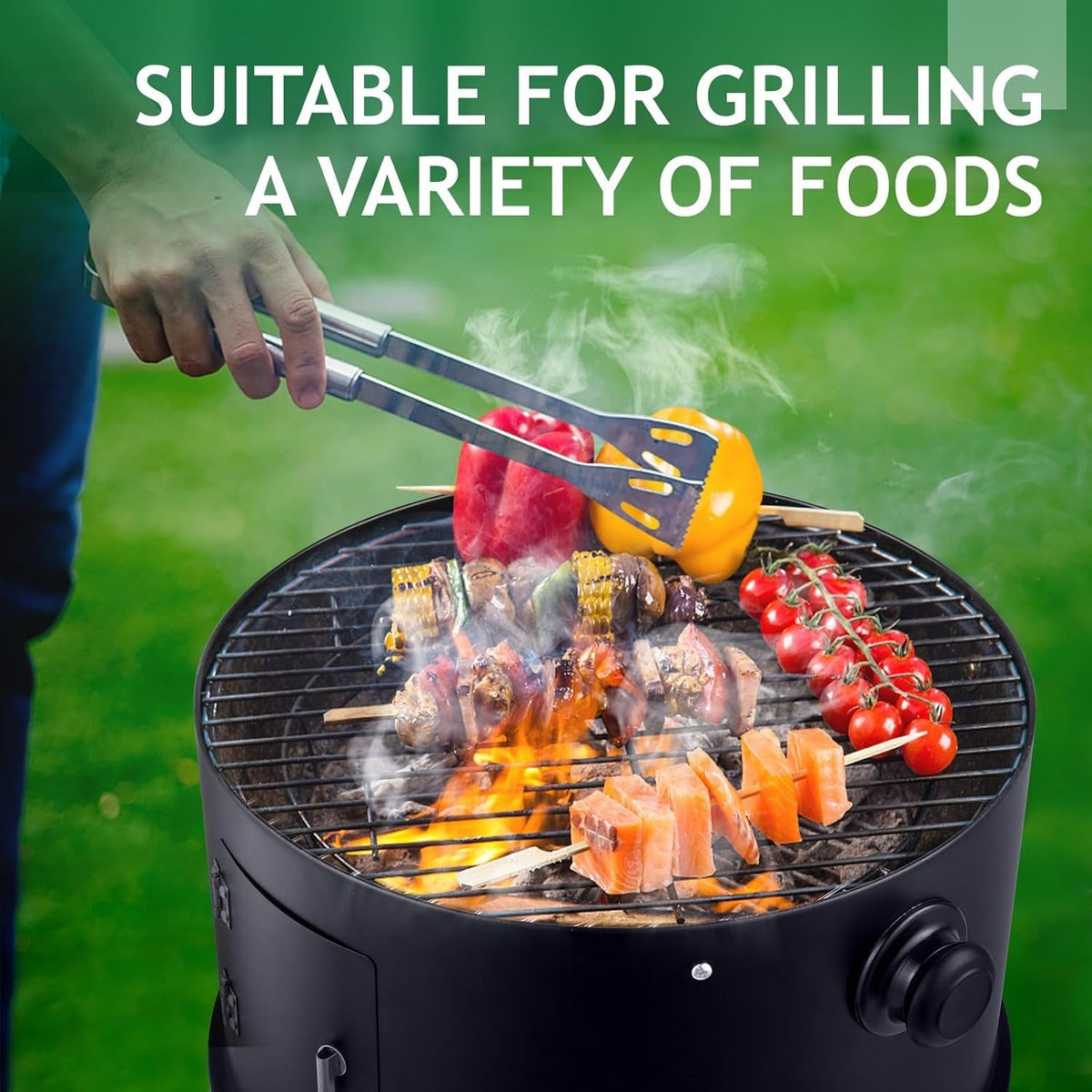 Charcoal Vertical Barbecue Smoker Grill Three In One Portable