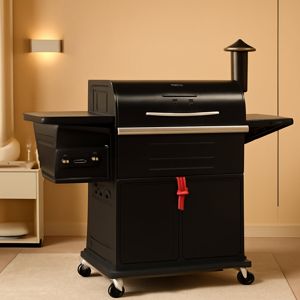 Wood Pellet Barbecue Grill Smoker 8 In1 Black Edition Pro