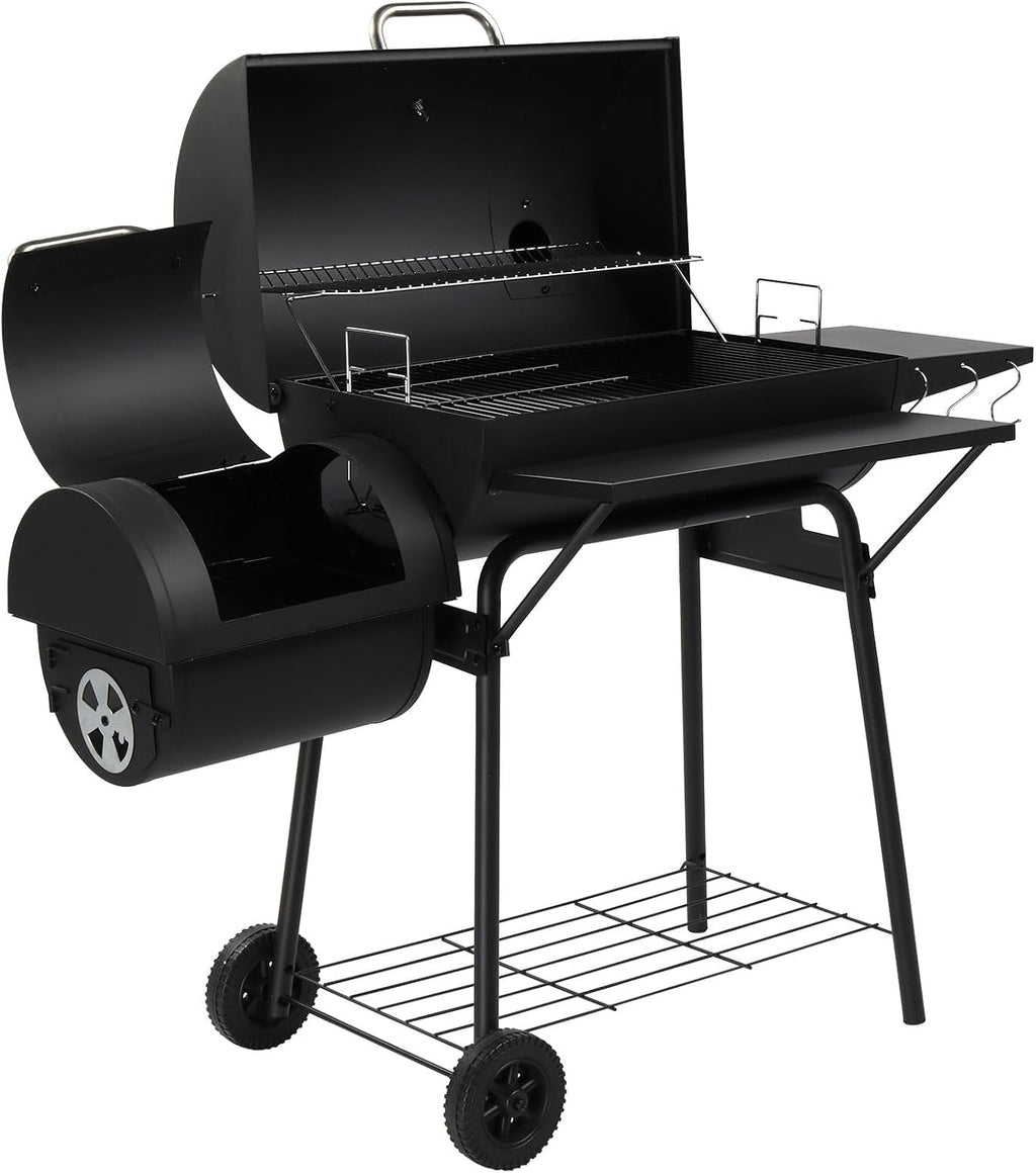 Barbecue Charcoal Grill Offset Smoker Industrial Wheels