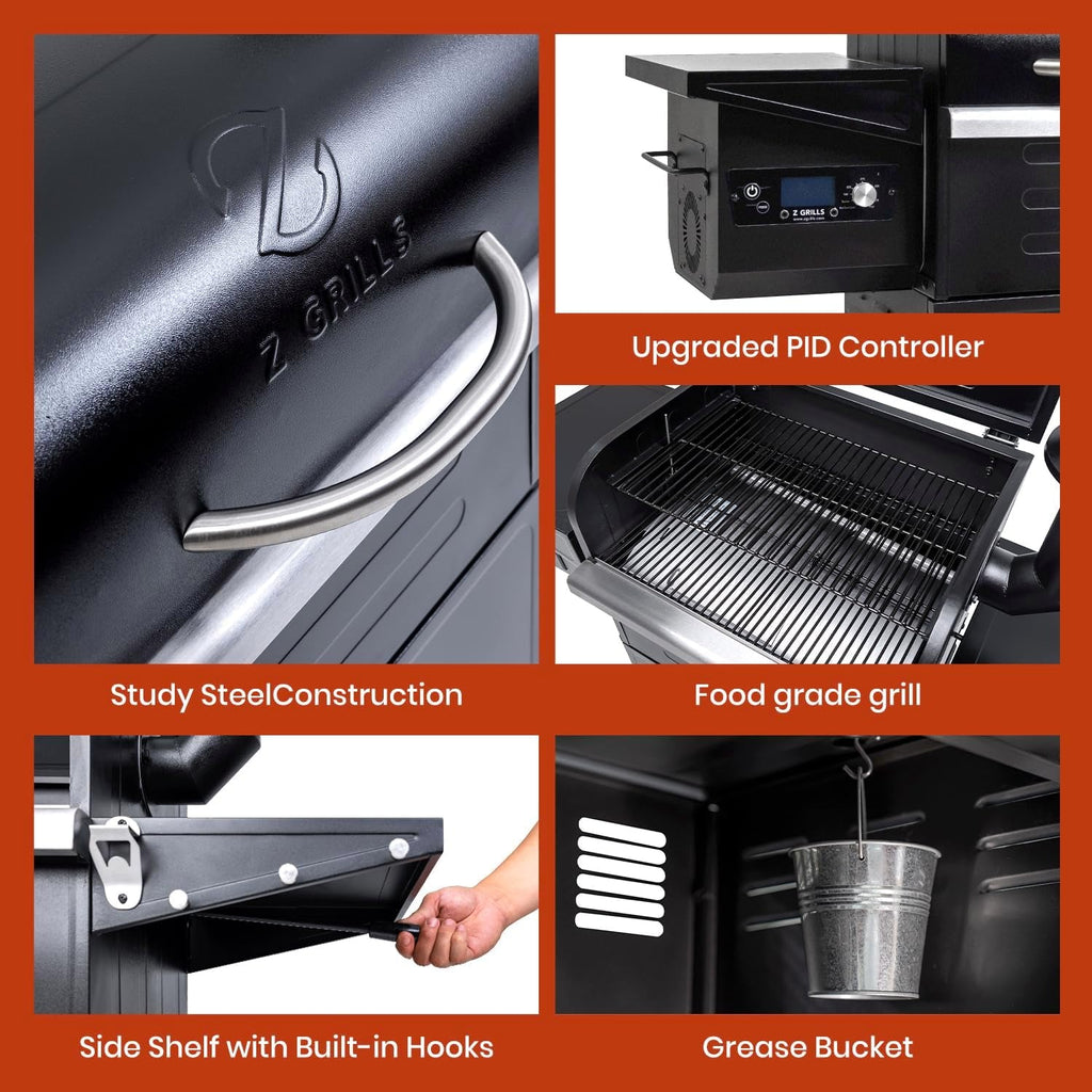 Wood Pellet Barbecue Grill Smoker 8 In1 Black Edition Pro