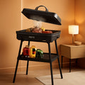 1800W Outdoor Electric Grill With Lid Removable Stand
