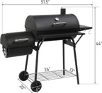 Barbecue Charcoal Grill Offset Smoker Industrial Wheels